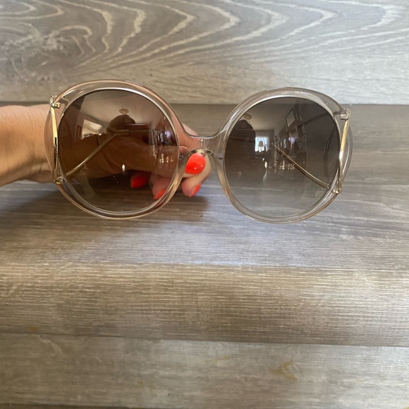 Chloe Gold Frame Sunglasses with Brown Lenses - Picture 8 of 13